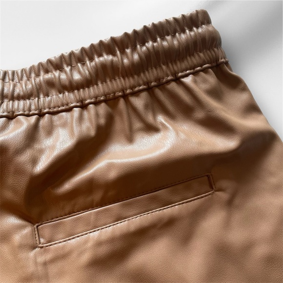 NWT ZARA faux leather jogger fall pants Size 28 S M - Picture 4 of 6